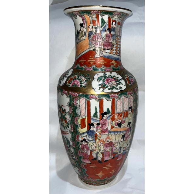 1990s Tall Decorative Ornate Ceramic Chinese Jar Vase For Sale - Image 4 of 13