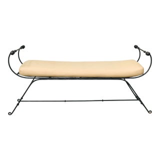 1950s Vintage French Iron Bench For Sale