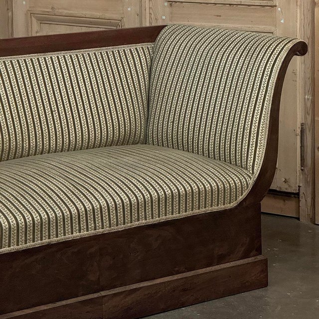 Oxblood Red Early 19th Century French Charles X Mahogany Sofa ~ Canape For Sale - Image 8 of 18