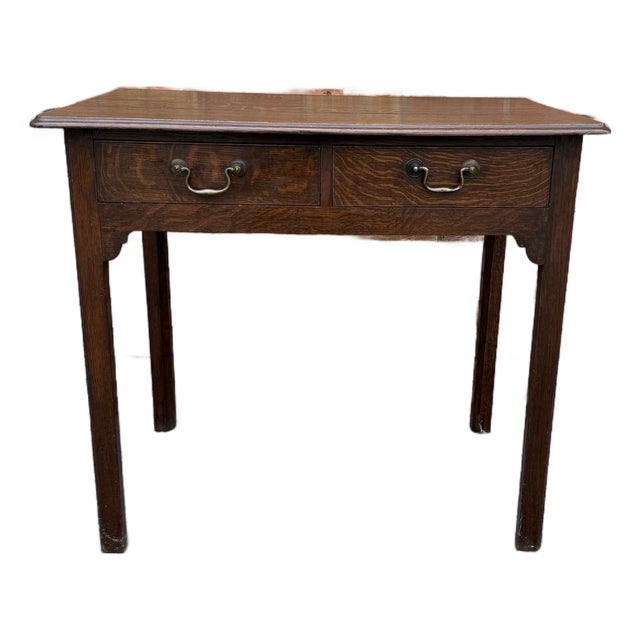 19th Century English 2 Drawer Side Table For Sale