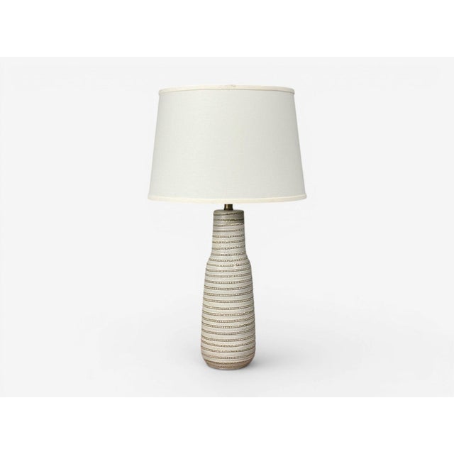 Gordon & Jane Martz, American Mid-Century Modern, Large Table Lamp, Ceramic, Brass, USA, 1960s A large light grey and...