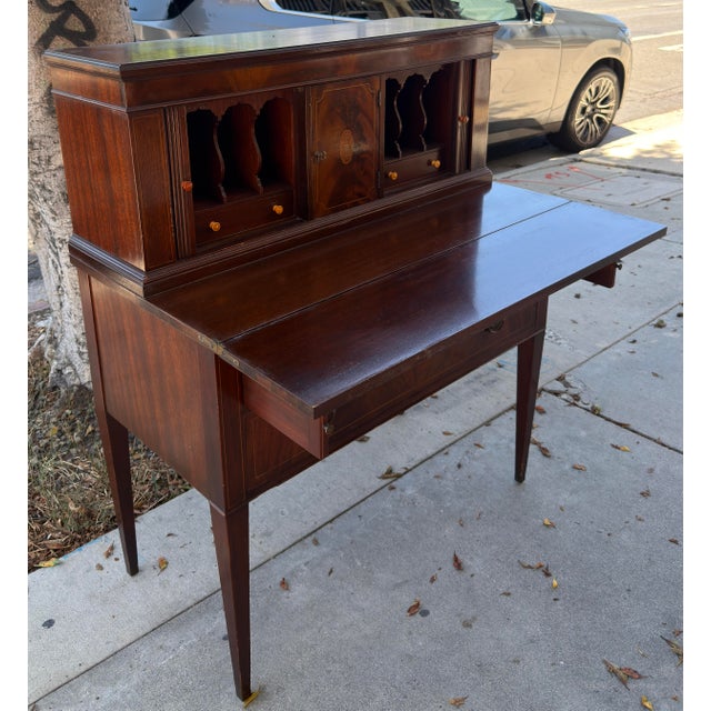 Antique American Federal Secretary Desk W Tambour Doors For Sale - Image 9 of 9