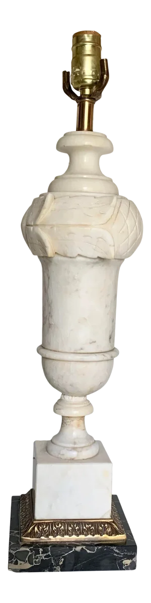 Vintage Early 20th Century Italian Alabaster and Marble Table Lamp