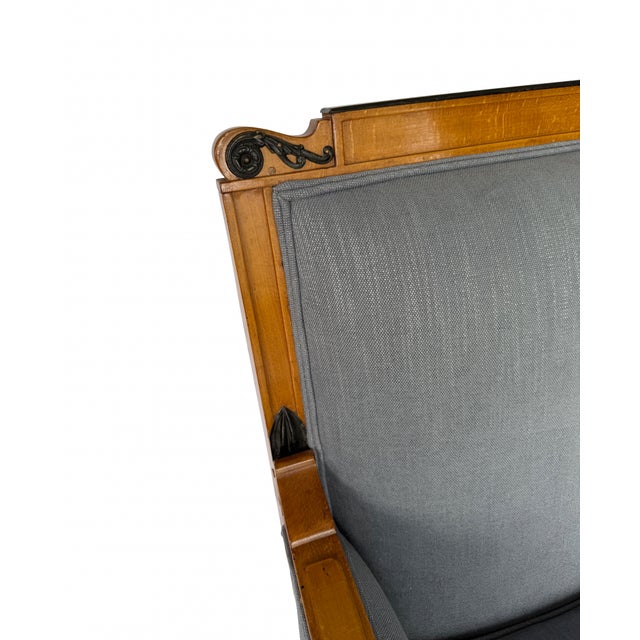 Pair of Consulat Mahogany and Ebonised Wood Bergères, Circa 1800 For Sale In Boston - Image 6 of 6