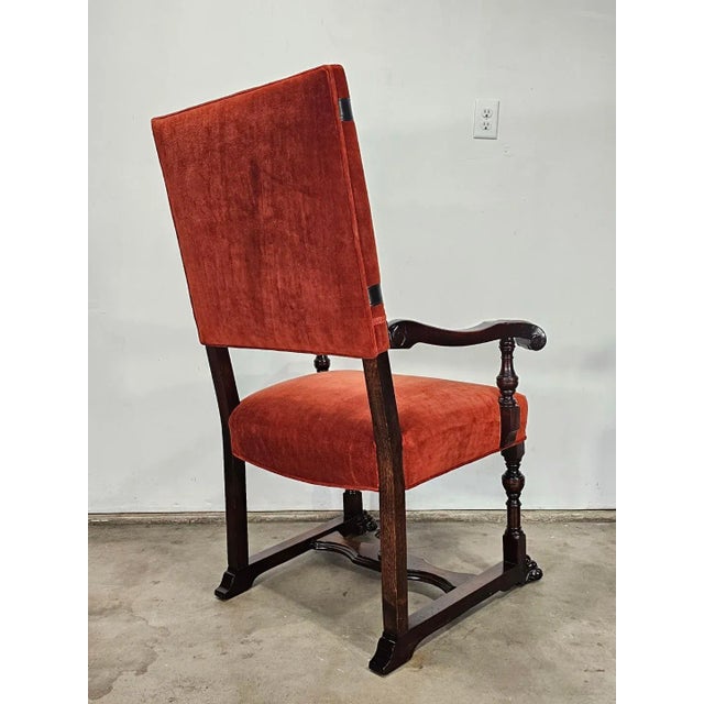 Wood 19th Century High Back Side Armchairs- Set of 2 For Sale - Image 7 of 12