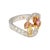 1.75 Carat Fancy Pink and Yellow Marquise Cut and Round Brilliant Cut Diamond in Platinum and 18K Yellow Gold Bypass Ring....