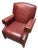 Vintage LeatherCraft Genuine Leather Wingback Recliner, Burgundy/Red, Brass Nailhead Trim For Sale