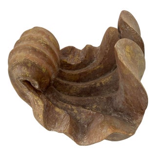 Hand Carved Wooden Shell With Gilt For Sale