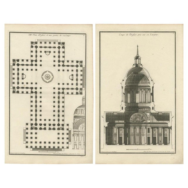 These two engravings are typical of Jean-François de Neufforge's detailed and elaborate architectural works. They belong...