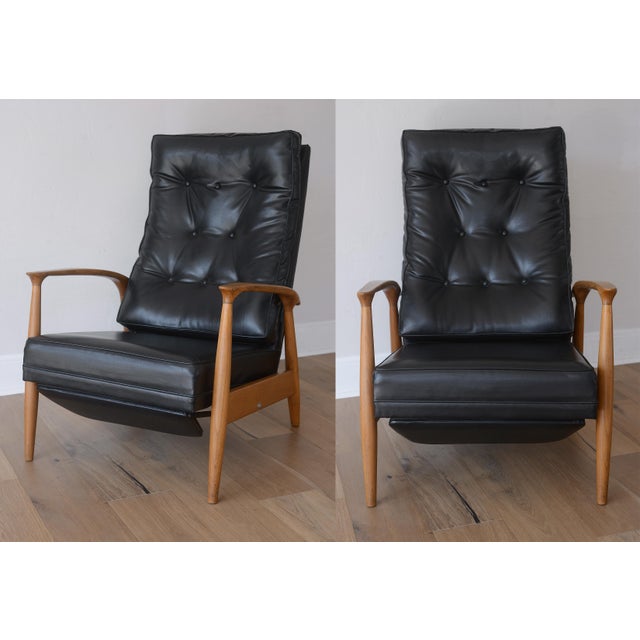 Mid-Century Modern 1950s MCM Milo Baughman for James Inc Reclining Lounge Chair For Sale - Image 3 of 18