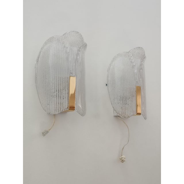 Wall Sconces attributed to Carl Fagerlund for Orrefors, 1970s, Set of 2 For Sale - Image 3 of 15