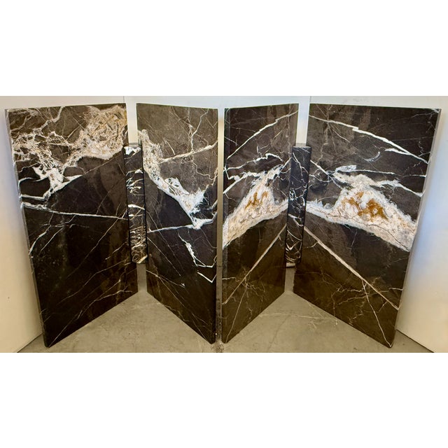 Mid-Century Modern Pair of Postmodern Dining/Console Table Marble Bases From 80's For Sale - Image 3 of 10