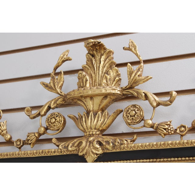 Glass Friedman Brothers Neoclassical Black and Gold Gilt Wall Mirror For Sale - Image 7 of 13