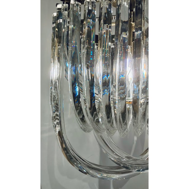 Mid-Century Modern Italian Mid-Century Modern Style Glass Ribbon Chandelier For Sale - Image 3 of 5