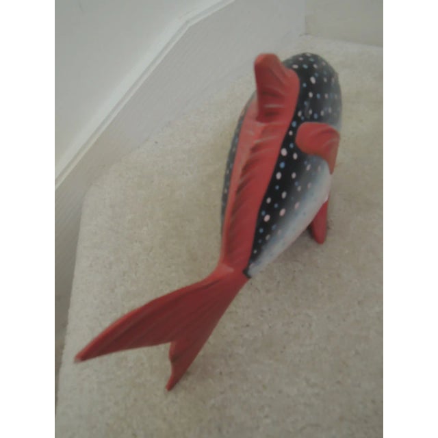 Wooden Fish Hand Painted Whimsical Island Art For Sale - Image 10 of 12