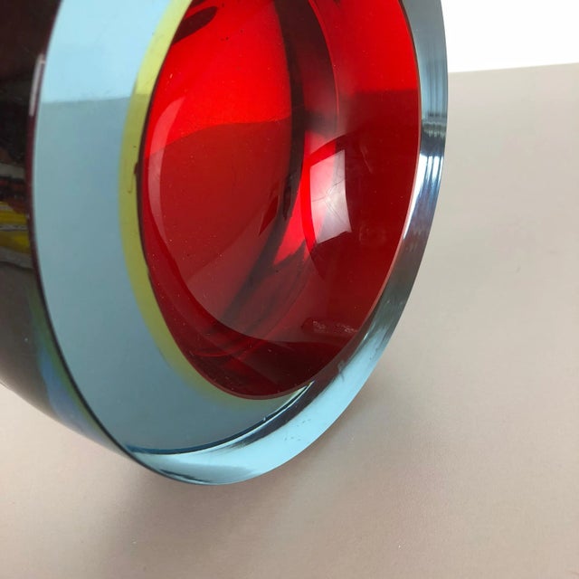 Extra Large Sommerso Murano Glass Bowl by Gino Cenedese for Cenedese Vetri, Italy, 1970s For Sale - Image 10 of 18