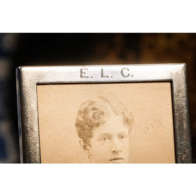 1910s Classic Small Keepsake Sterling Silver Antique Picture Photo Frame Home Decor For Sale - Image 5 of 7