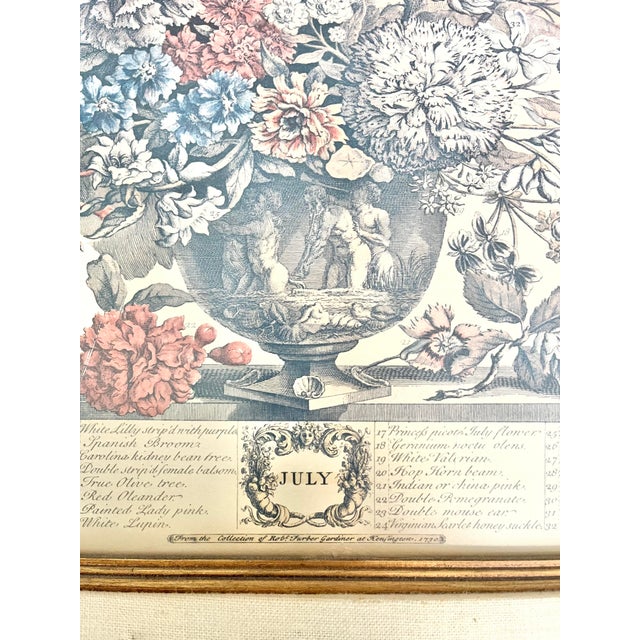 1930s Robert Furber “12 Months of Flowers, July” Vintage Print, Gold Wood Frame For Sale - Image 5 of 10