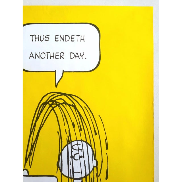 1950s Vintage 1950 Peanuts Charlie Brown Charles Schulz Lithograph Print Collector's Poster " Thus Endeth Another Day " For Sale - Image 5 of 12