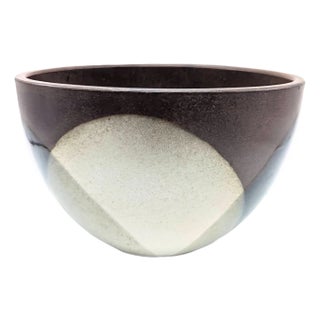 1970s Pottery Craft Glazed Stoneware Bowl For Sale