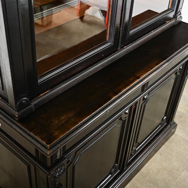 French French 19th Century Grand Ebonized Bibliotheque For Sale - Image 3 of 14