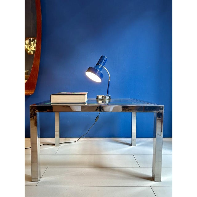 Coffee Table in Chromed Metal and Glass, 1970s For Sale - Image 4 of 11