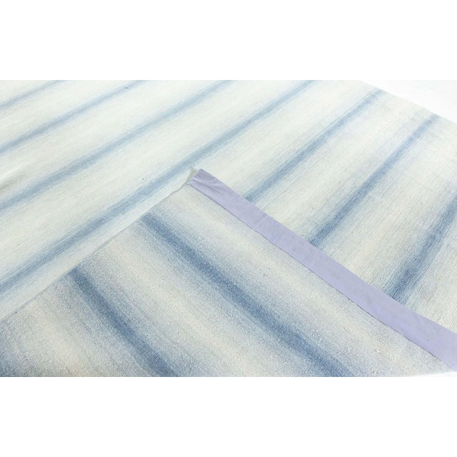 Textile Contemporary Striped Blue Hand Knotted Wool Rug by Doris Leslie Blau For Sale - Image 7 of 7
