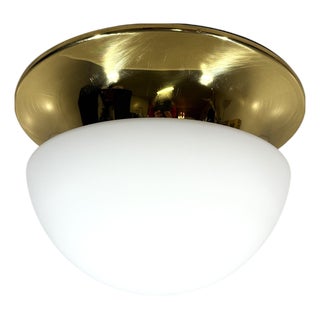 Brass & Glass Ceiling Lamp from Glashütte Limburg, 1970s For Sale