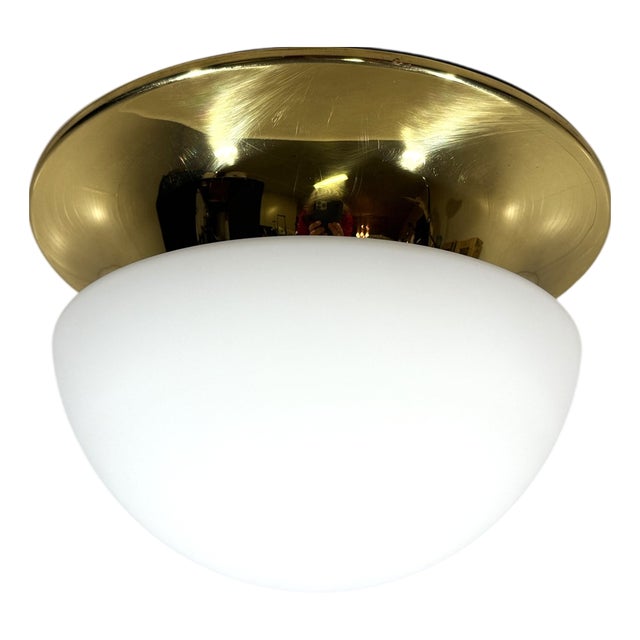 Brass & Glass Ceiling Lamp from Glashütte Limburg, 1970s For Sale
