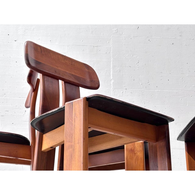 Vintage Sapporo Dining Chairs in Walnut by Mario Marenco for Mobil Girgi, 1970s, Set of 4 For Sale - Image 15 of 16