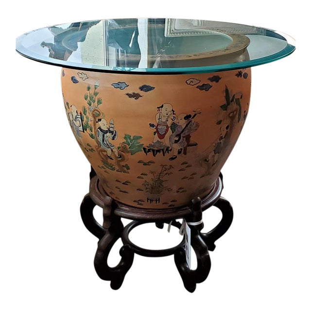 Chinese Fish Bowl Side Table With Stand Chairish
