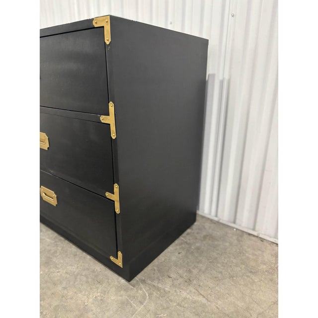 Late 20th Century Campaign Style Painted Chest/Nightstand For Sale - Image 5 of 12