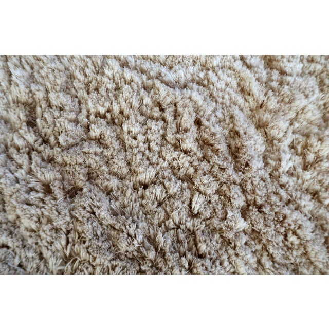 Cream 1960s, Vintage Scandinavian Shag Rug, Flokati Style, 6 X 6 For Sale - Image 8 of 13