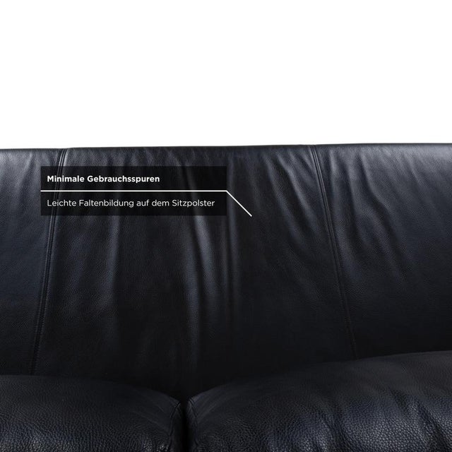 Animal Skin Vida 3-Seater Sofa in Black Leather from Rolf Benz For Sale - Image 7 of 13