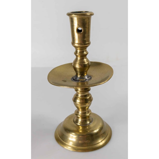 17th or 18th Century European Dutch Heemskirk Mid-Drip Brass Candlestick For Sale In New York - Image 6 of 13