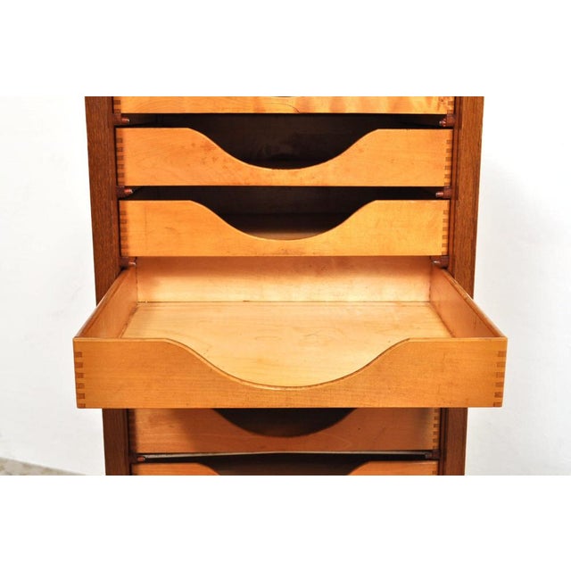 Wood Vintage Roller Door Cabinet in Oak and Beech, 1940s For Sale - Image 7 of 14