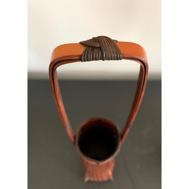 Elegant Japanese Lacquered Ikebana Bamboo Basket For Sale - Image 4 of 15
