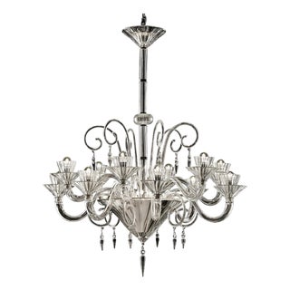 Chandelier in Transparent and Gold Murano Glass by Simoeng for Simoeng For Sale