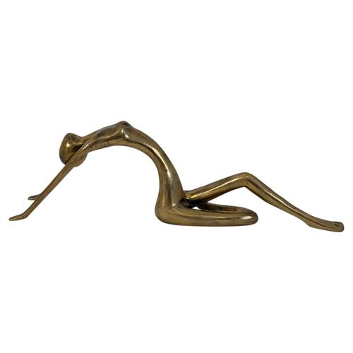 Mid-Century Abstract Brass Sculpture of Reclining Woman, Sweden, 1960s For Sale - Image 9 of 9