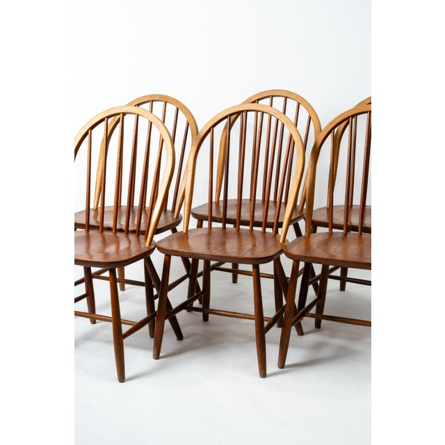 Windsor Teak Dining Chairs by Erik Ole Jørgensen for Tarm Stole Møbelfabrik, 1960s, Set of 6 For Sale - Image 6 of 8