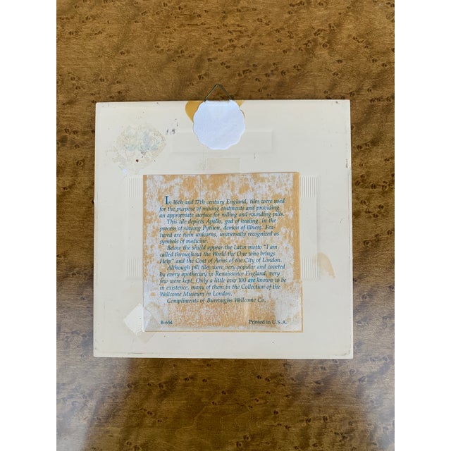 Delft Dutch Delft Heraldic Tile in Blue and White For Sale - Image 4 of 4