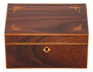 19th Century English Regency Mahogany Box With Satinwood Inlay