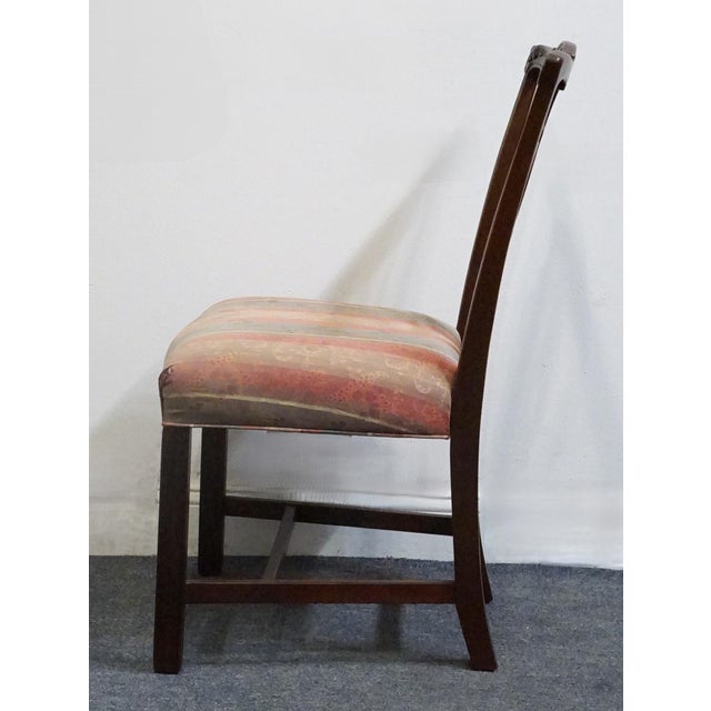 Late 20th Century Kindel Furniture Solid Mahogany Traditional Chippendale Style Dining Side Chair 76-070 - Oxford Finish For Sale - Image 5 of 11