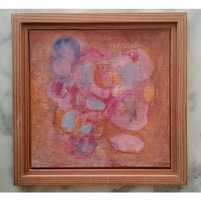 Contemporary Untitled #2023 Abstract Expressionist Painting by Lynn Christian. Orange Tones. Acrylic. Framed. For Sale - Image 3 of 3