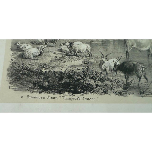 Framed Thomas Sidney Cooper Tinted Lithograph Titled "A Summers Noon" For Sale In Austin - Image 6 of 11
