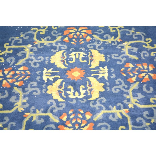 1960s Vintage Chinese Art Deco Hand Knotted Wool Rug,08'06'' X 11'04'' For Sale - Image 5 of 7