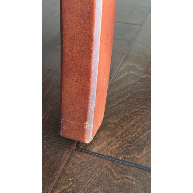 1980s Attributed to Ethan Allen Pair of Upholstered Armchairs Blue Diamonds For Sale - Image 13 of 13