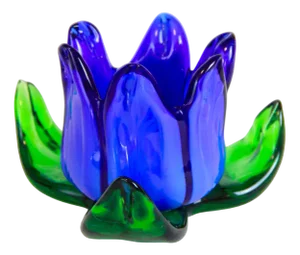Vintage Italian Murano Flower Candleholder, 1970s