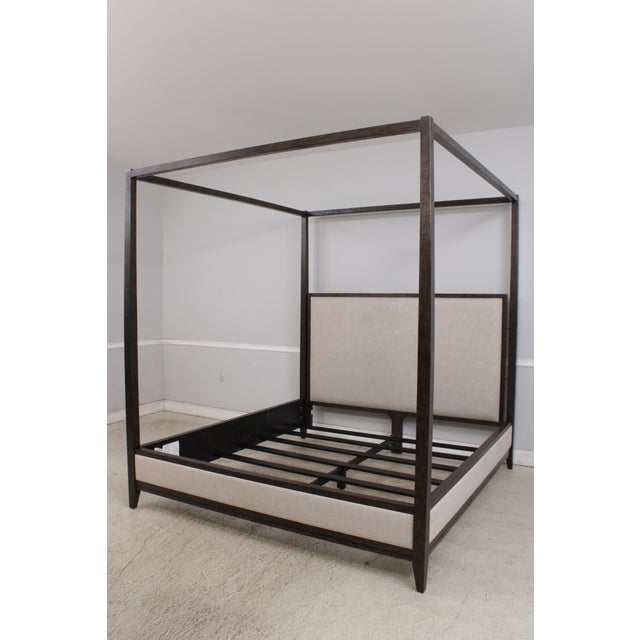 Traditional Restoration Hardware King Size Upholstered Bed For Sale - Image 3 of 18