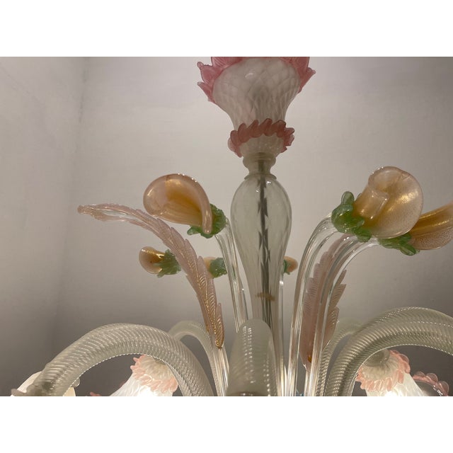 Large Venetian Murano Glass Chandelier, 1960s For Sale - Image 4 of 14